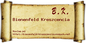 Bienenfeld Kreszcencia névjegykártya